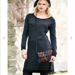 Peruvian Connection GARÇONNE PIMA COTTON Striped TUNIC DRESS, Small